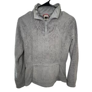 The North Face Grey Fuzzy Quarter Zip Pullover Jacket